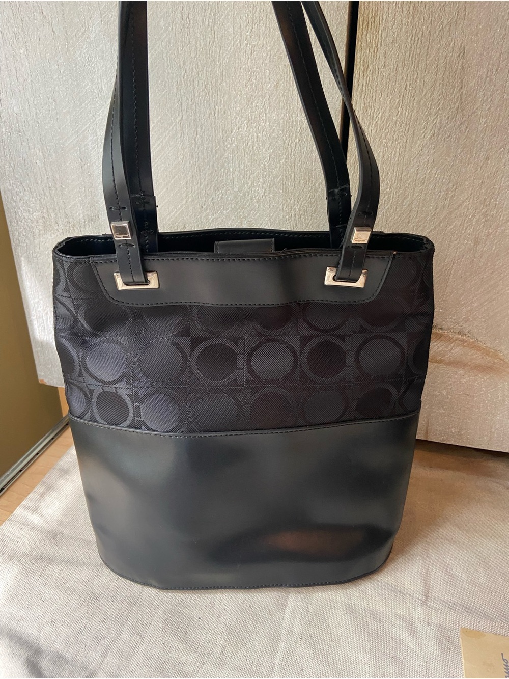 Vintage Salvatore Ferragamo Black Signature  Shoulder Bag